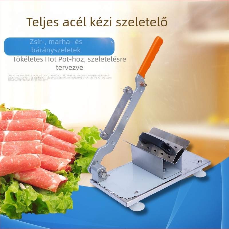 Juhhús tekercs szeletelő, kompakt háztartási rozsdamentes acél hússzeletelő, kézi szeletelő rizses süteményhez és marhahúshoz, fagyasztott hús szeletelő
