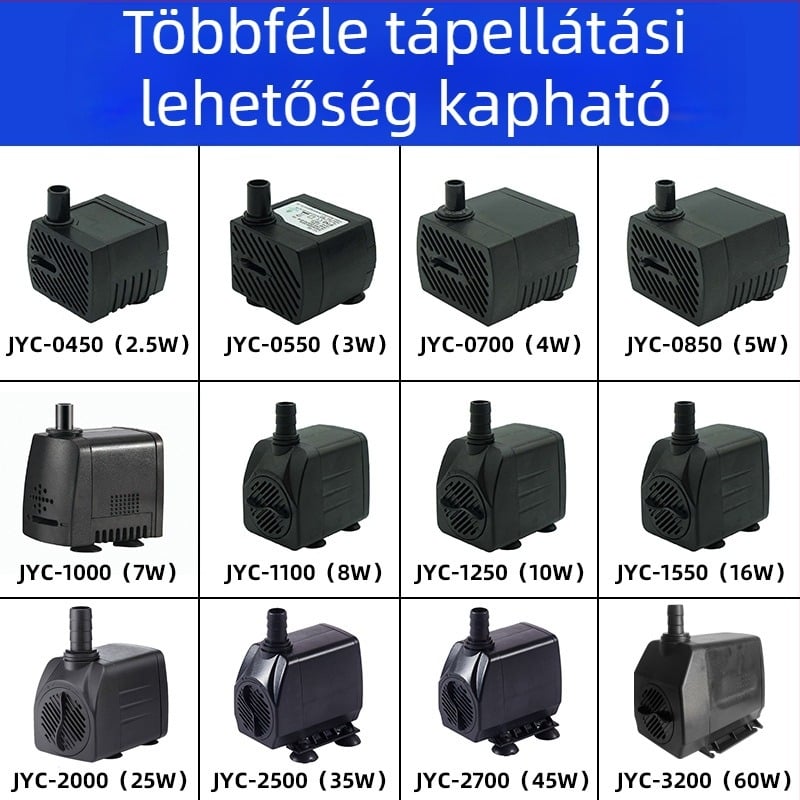 Többcélú mini merülőpumpa akváriumhoz szökőkút- és szűrő funkcióval, csendes működés
