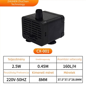 Búvárszivattyú akváriumhoz szűrő- és keringtető funkcióval, mini vízszivattyú