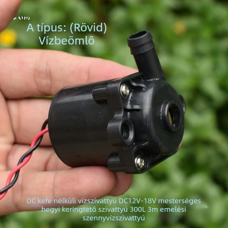 DC brushless vízszivattyú, 12–18V, dekoratív kőszikla-kertek körforgó szivattyú, 3 m fejnyomás, szennyvíztisztító pumpa