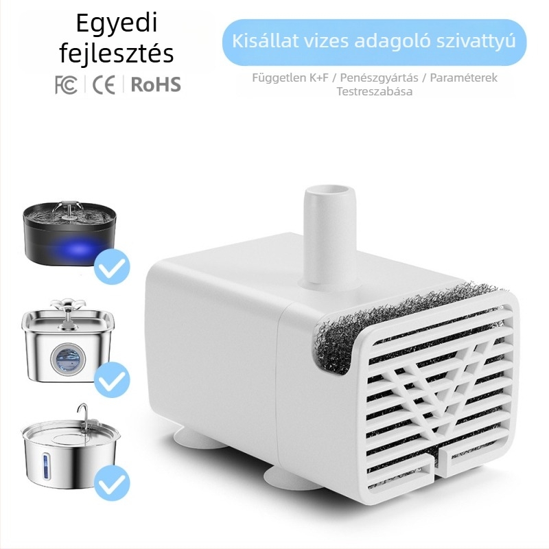 JY-830 Csendes Kis USB-s Petvízszivattyú, Száraz Üzem Elleni Védelem, Automatikus Kikapcsolás Vízhiány Esetén, Brushless, 5V DC