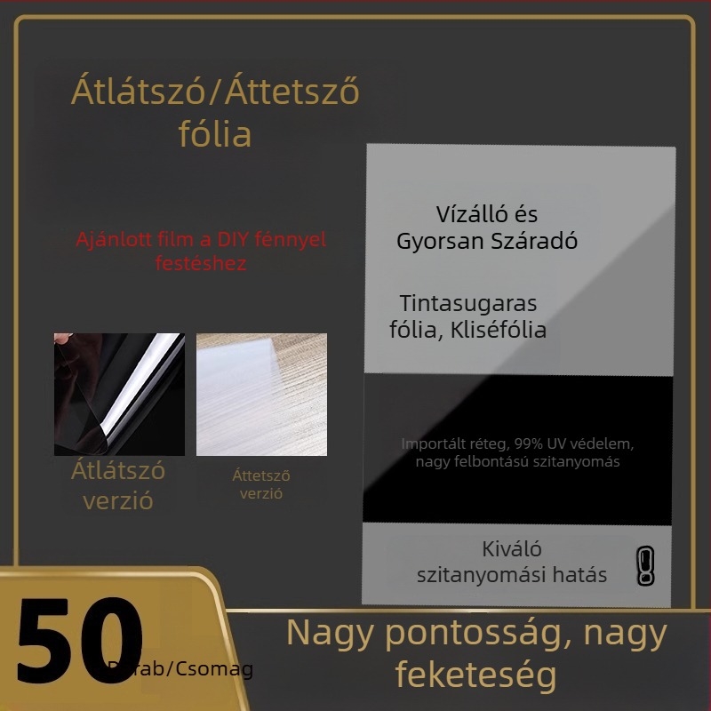 A3/A4 Filmpapír tintasugaras nyomtatáshoz – Milky-fehér, vízálló szitanyomó fólia az átlátszó papíron fényfestéshez