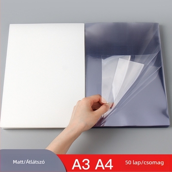 Átlátszó matt PVC kötőfólia A3/A4 – kemény műanyag borító, PP