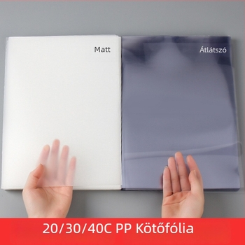 Átlátszó matt PVC kötőfólia A3/A4 – kemény műanyag borító, PP