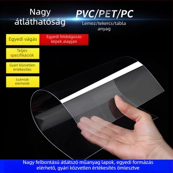 Átlátszó PVC műanyaglap, PET keményfilm, védőfólia fényképkerethez, PC/PET vékonylemez, nagy átlátszóság