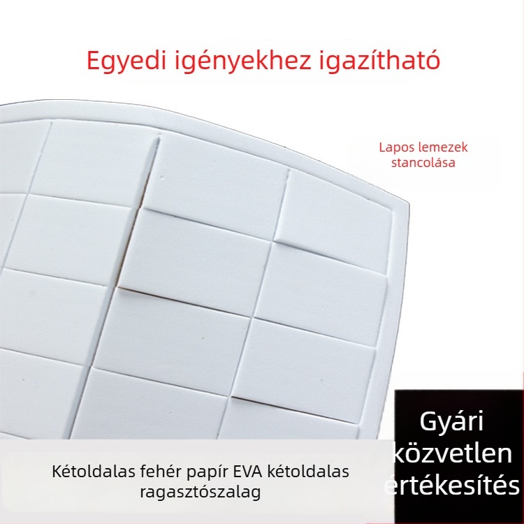 Erős fehér EVA habos kétoldalú ragasztó, kivágva a forma szerint