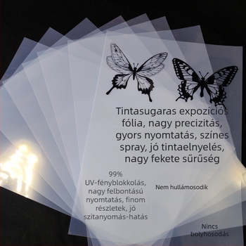 Vízálló tejfehér, átlátszó film tintasugaras nyomtatáshoz, lemezkészítéshez és szitanyomtatáshoz