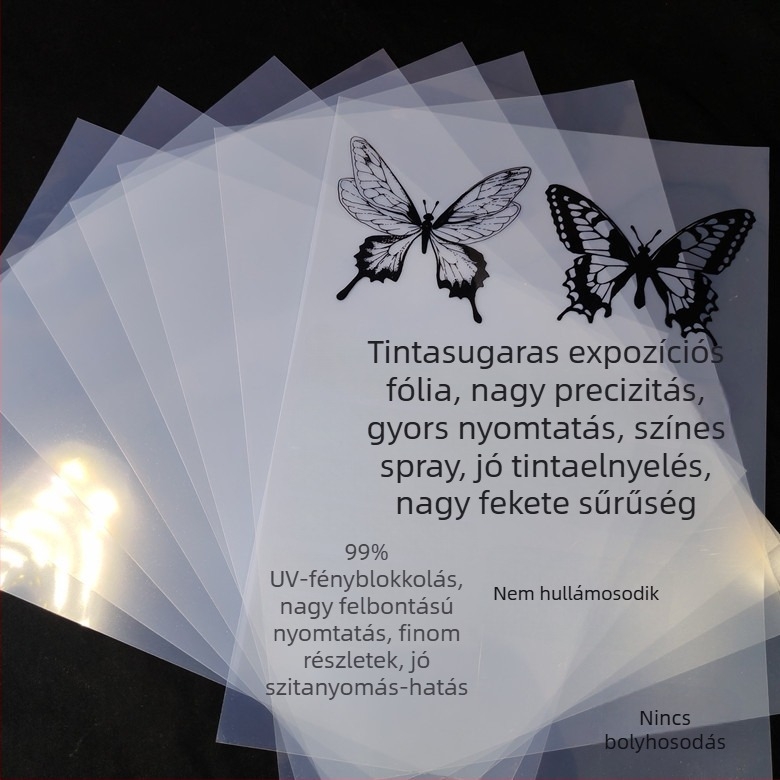 Vízálló tejfehér, átlátszó film tintasugaras nyomtatáshoz, lemezkészítéshez és szitanyomtatáshoz