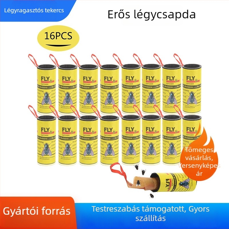 Sárga légyfogó tekercs ragadós papírral