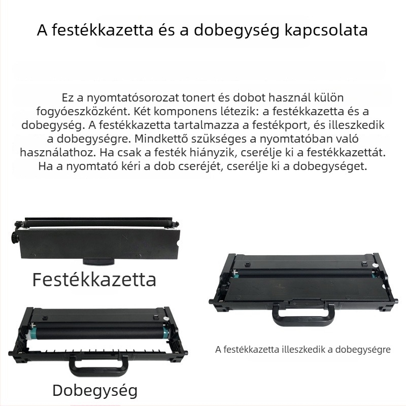 Tonerkazetta és por tartály Lenovo M200DW/M260DW lézernyomtatókhoz