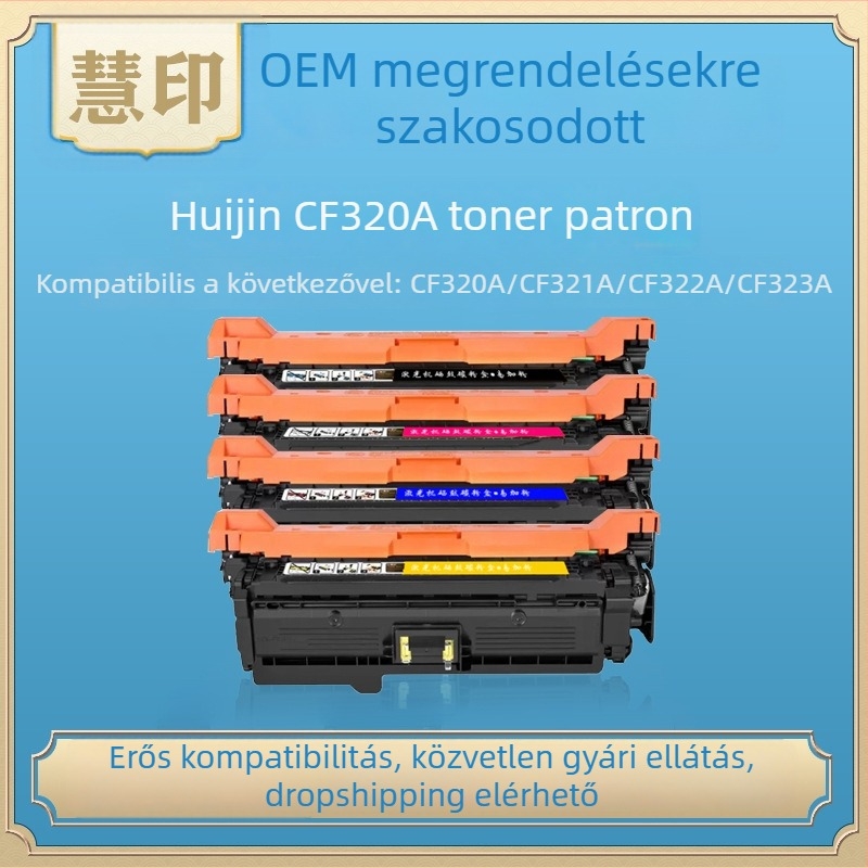 CF320A tonerkazetta kompatibilis a HP Color LaserJet Enterprise M680dn, M680f és M680z készülékekkel; CF320X HP653A tonerkazetta