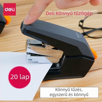 Deli 0370 Ergonomikus irodai tűzőgép, Standard szám 12, 20 oldal kapacitás