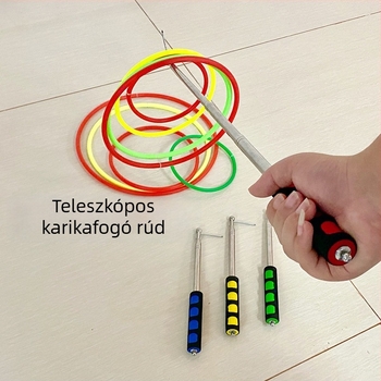 Teleszkópos gyűrűfelvevő pálca üreges gyűrűhorgossal, éjszakai piacokra, bambusz gyűrű