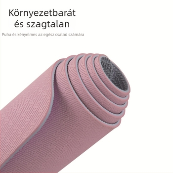 Szélesebb TPE jóga matrac, vastag, csúszásmentes, hangszigetelő alátét otthoni edzéshez testhelyzet útmutató vonalakkal
