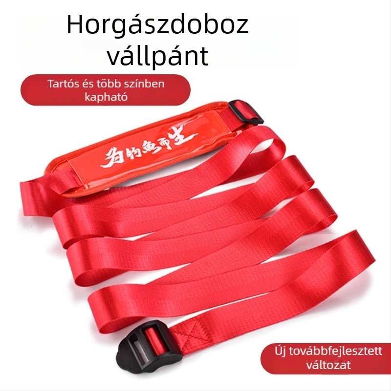Univerzális vállszíj horgász dobozhoz, párnázott, szélesített vállpárnával és csattal