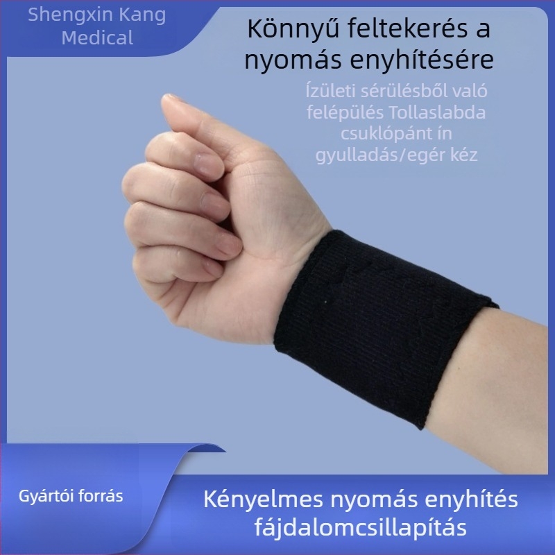 Önmelegítő csuklóvédő, rugalmas sportos csuklótartó, állítható, uniszex