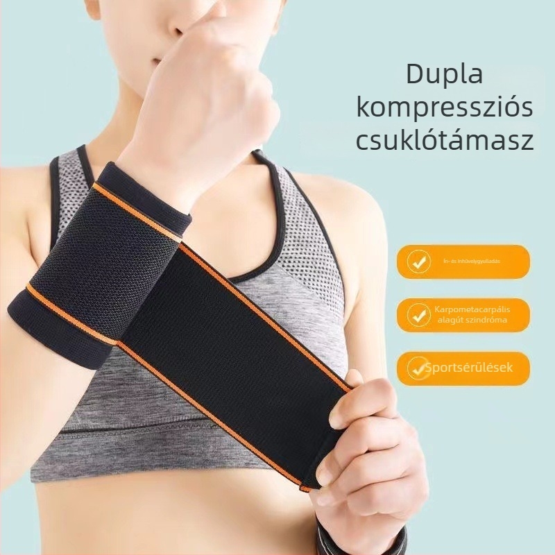 Uniszex csukló kompressziós rögzítő pánttal, kosárlabda és futballhoz - magas rugalmasság