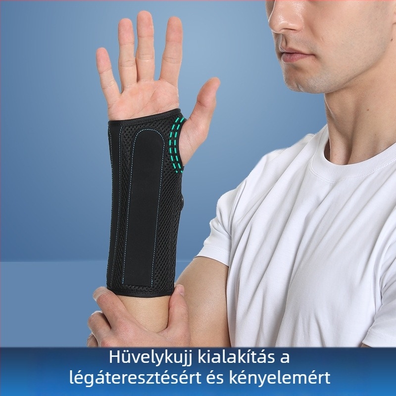 Szabadban használható sport kompressziós csuklópánt, állítható, lélegző, edzéshez