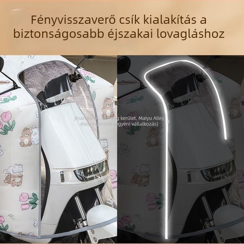Szélvédő pléd elektromos járműhöz, téli vastag fleece, váll- és nyakvédelem, teljes lefedés, univerzális minden évszakra, megnagyobbított méret