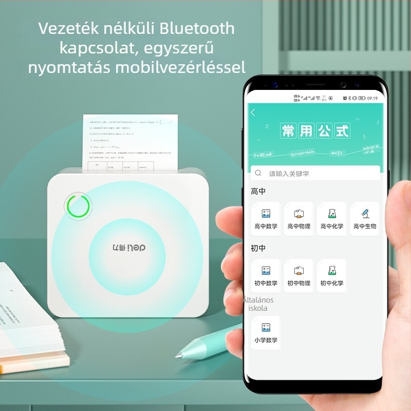 Deli X1B Tanulási hibák nyomtatója a házi feladatok rendszerezéséhez, Meow-Meow stílus, 48 mm-es termoszalagos címkék nyomtatója