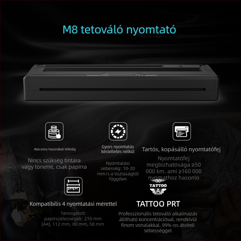 A4 hőnyomtató tetoválás átviteléhez, hordozható