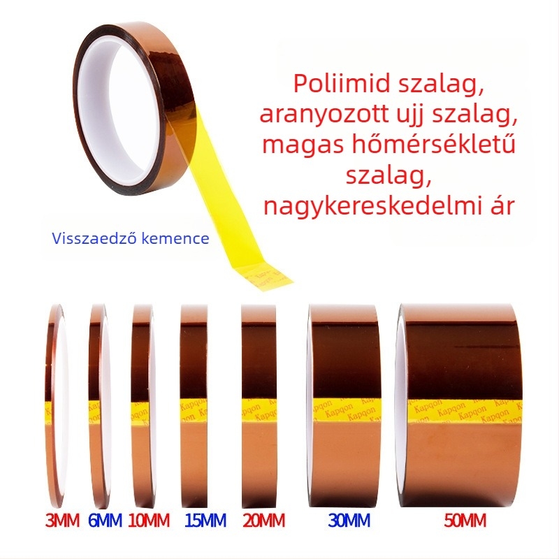 Magas hőmérsékletű PI polyimid szalag nyomtatott áramkörök számára, hőálló, forrasztás elleni védelem, akkumulátor burkolás
