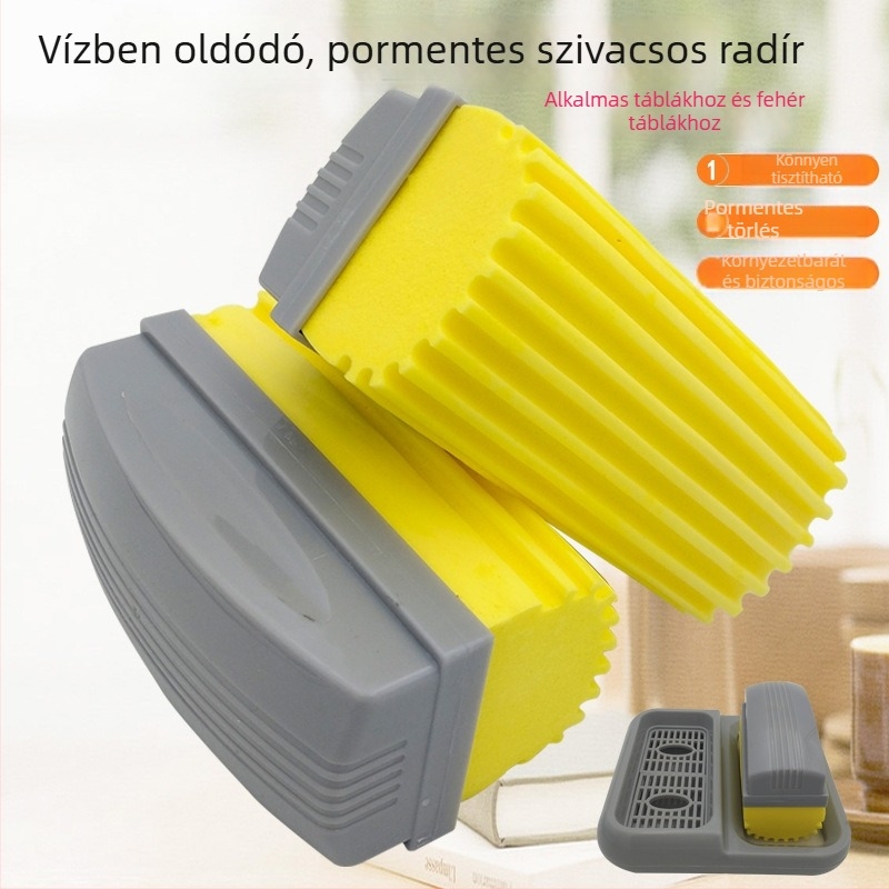 Pormentes krétatábla és fehértábla radír szivaccsal – többfunkciós kaucsuk-pamut radír műanyag hátsó résszel.