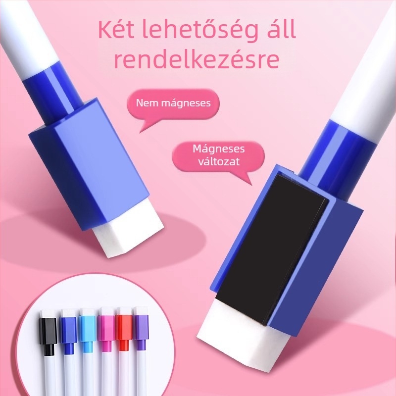 Színes mágneses fehér táblára való filctoll, víz alapú, könnyen törölhető tinta (fekete és piros), gyerekeknek, tanároknak és irodának