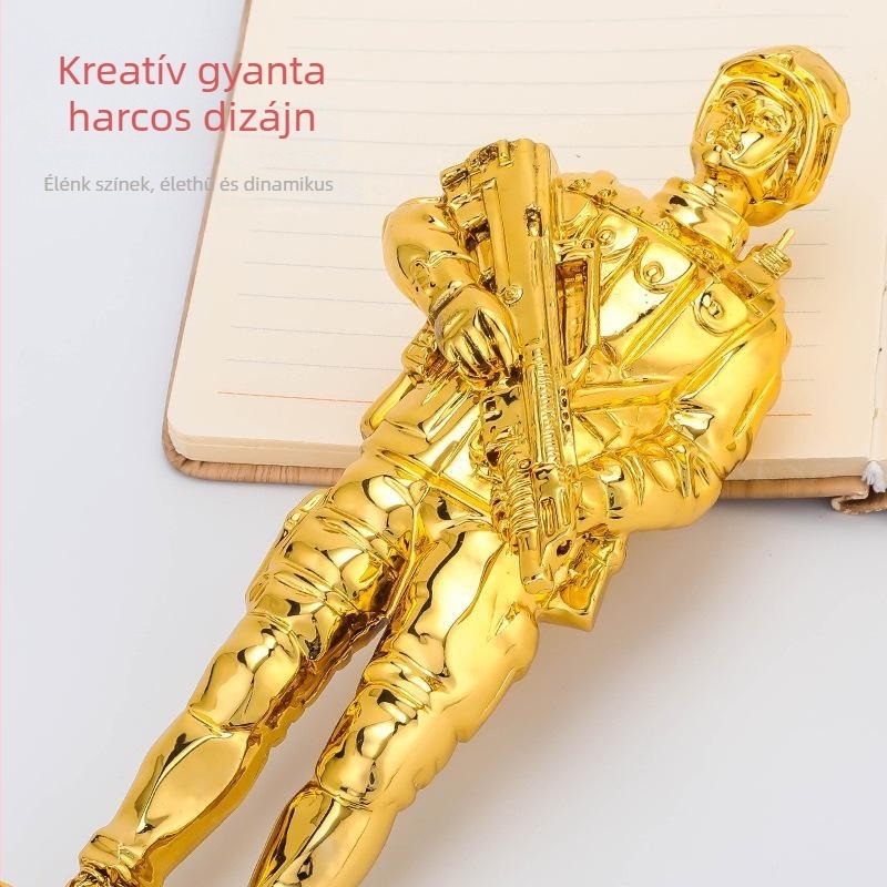 Bayi veteránok emléktárgya bajtársaknak — resin arany kisfigurás trofea