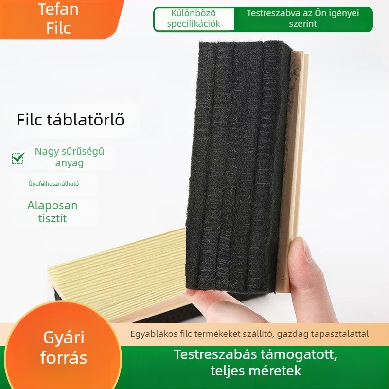 Fából készült hátú filc táblaradír