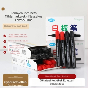 Két színű fehér tábla marker, nagy heg gyel, irodai képzéshez és tanítók számára, könnyen törölhető.