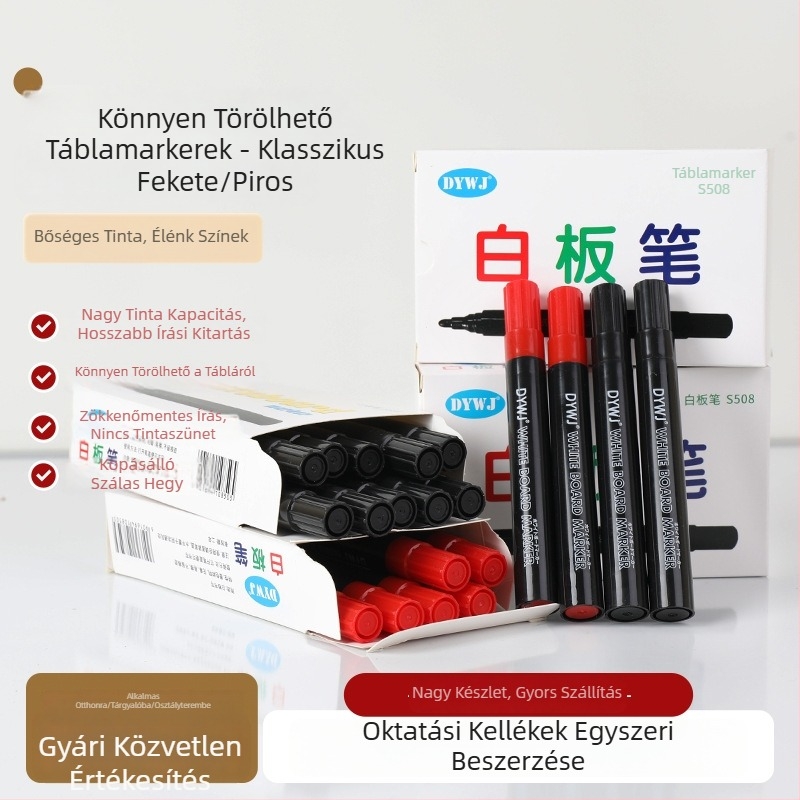 Két színű fehér tábla marker, nagy heg gyel, irodai képzéshez és tanítók számára, könnyen törölhető.