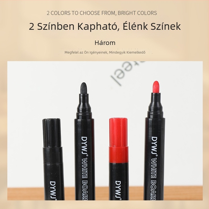 Két színű fehér tábla marker, nagy heg gyel, irodai képzéshez és tanítók számára, könnyen törölhető.