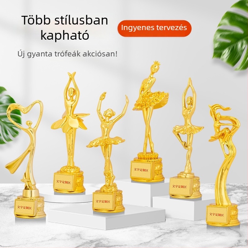 Egyedi gyanta trófea a munkatársak éves értekezletén rendezett díjakhoz, valamint érmek tánc-, ének- és beszéd versenyekhez