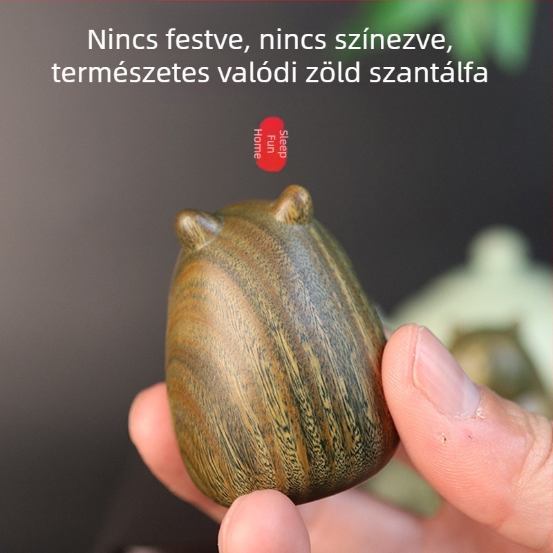 Természetes zöld szantálfából készült kapibara, kézzel faragott fa dísz, zen stílusú dekoráció