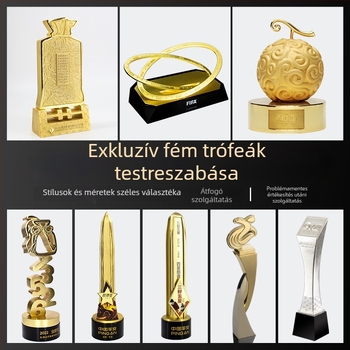 Elektroplattált fém trófea elismerésekhez