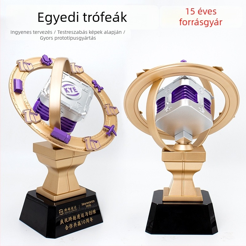 Elektroplattált fém trófea elismerésekhez