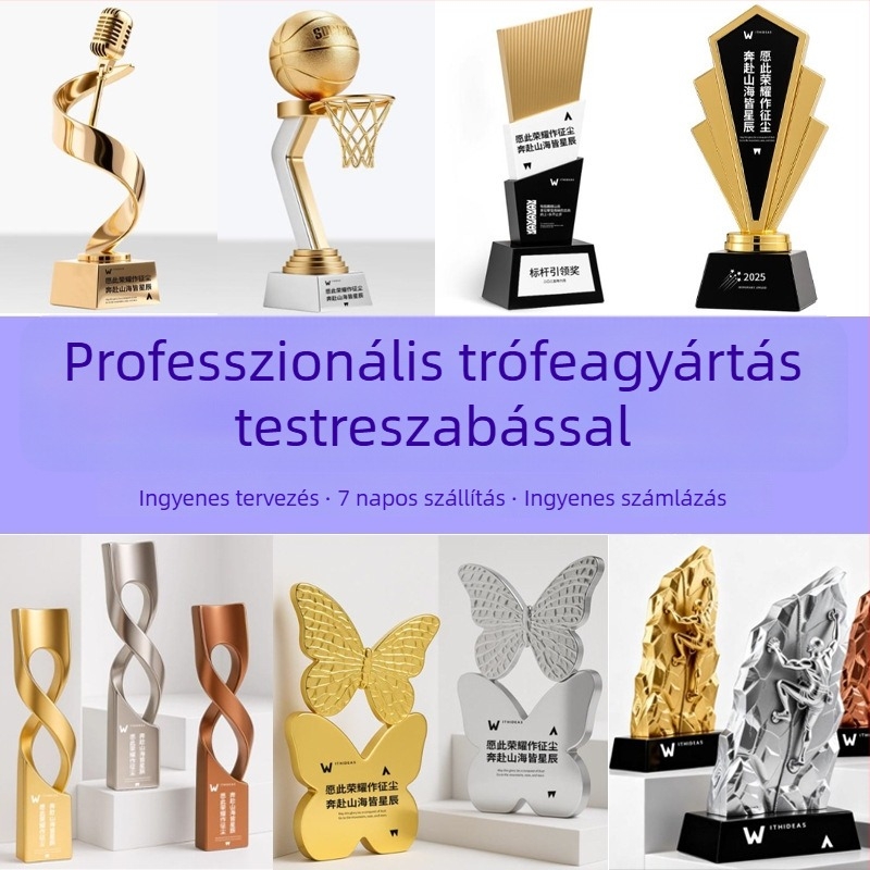 Elektroplattált fém trófea elismerésekhez