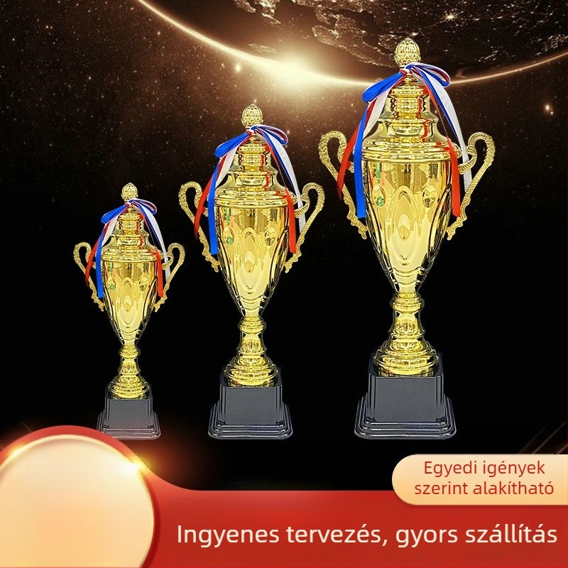 Fém trófea sporteseményekhez, személyre szabható diákkupa és érmek