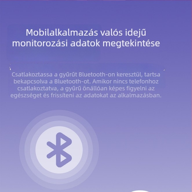 ECG okos gyűrű szívritmus, SpO2, alvás és aktivitás nyomon követése, Bluetooth