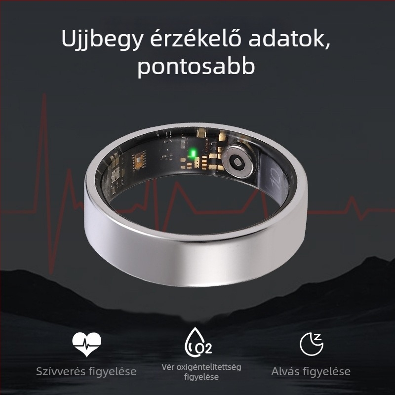 IF-R03 Bluetooth okos gyűrű sporthoz, vízálló, pulzus, hangulat, véroxigén-szint és alvás monitorozás