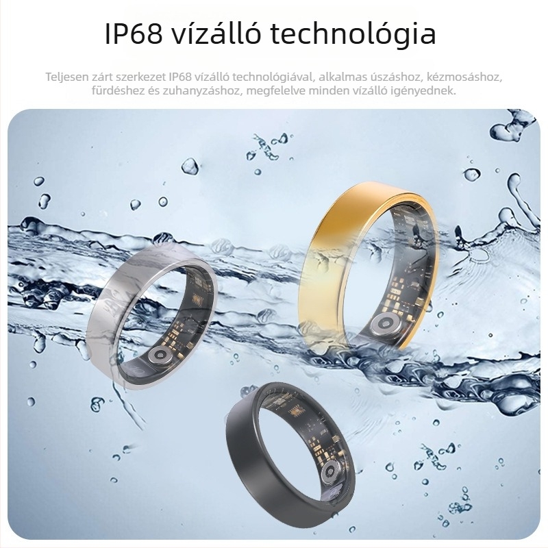 IF-R03 Bluetooth okos gyűrű sporthoz, vízálló, pulzus, hangulat, véroxigén-szint és alvás monitorozás