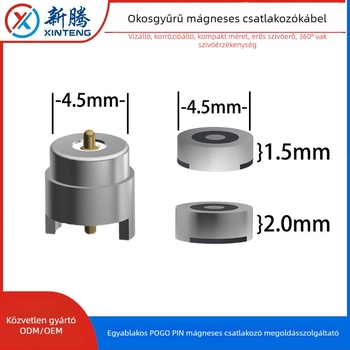 Személyre szabott intelligens gyűrű mágneses töltőkábel Pogopin kör alakú csatlakozóval, 1,5 mm/2,0 mm