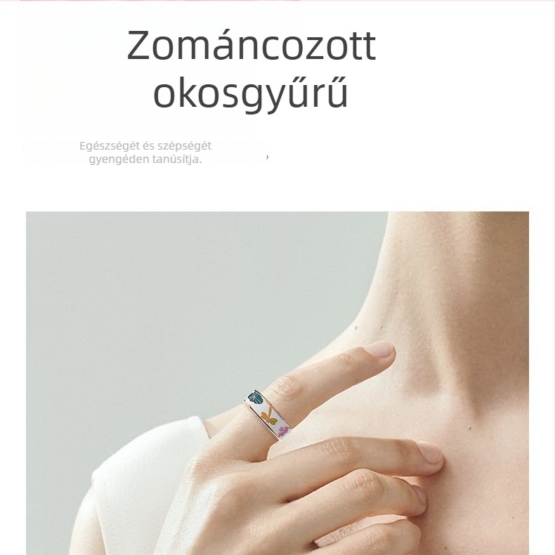 R19 zománcfényű okosgyűrű — pulzus, oxigénszint, alvásfigyelés, aktivitáskövetés, lépésszámláló és kamera