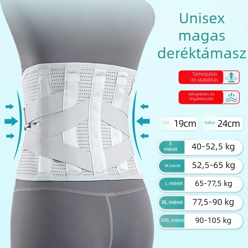 Deréköv acéllemez-támaszokkal, lélegző edzőöv
