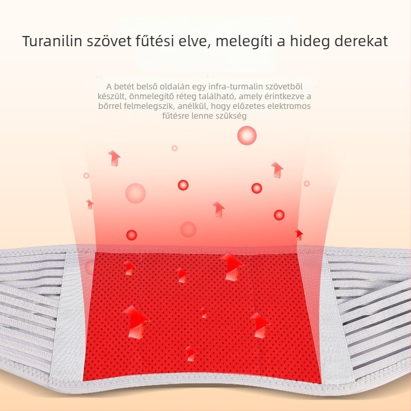 Rhotaffy önmelegítő derékszorító hasi támasz és turmalinnal, infravörös melegítés, acéllemez