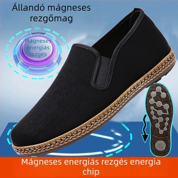 Férfi Old Beijing vászon cipő, lélegző slip-on cipő, könnyű, csúszásmentes