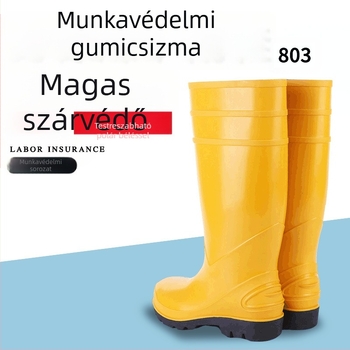 Kim Naikai Magas esőcsizmák építőipari munkákhoz, férfi munkáscsizmák, horgászatra tervezett vízicsizma