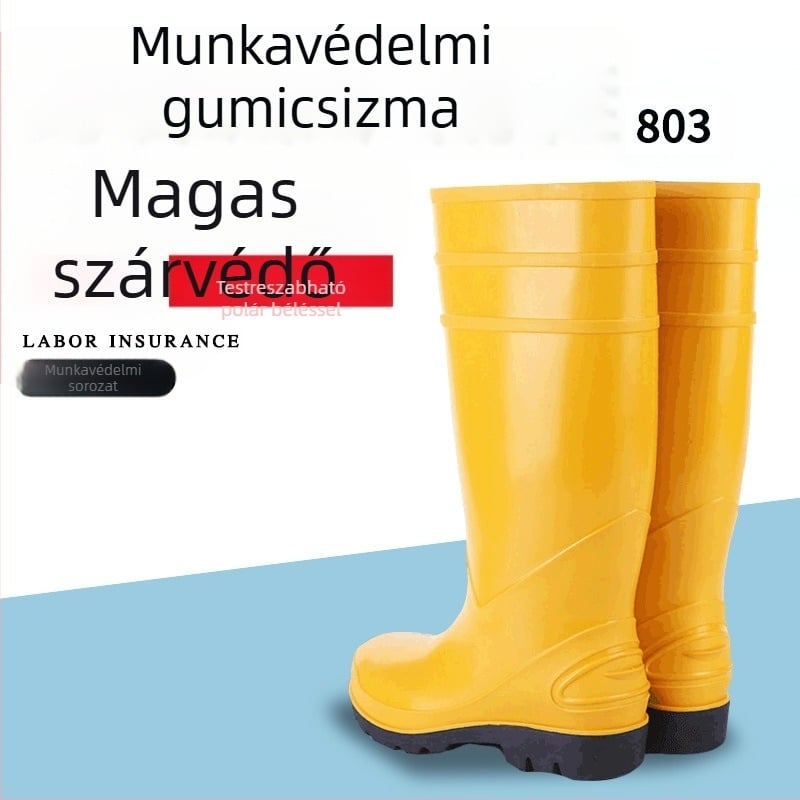 Kim Naikai Magas esőcsizmák építőipari munkákhoz, férfi munkáscsizmák, horgászatra tervezett vízicsizma