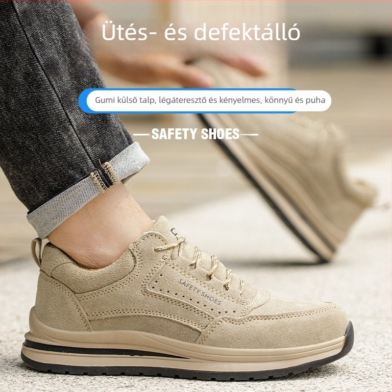 Férfiaknak szóló casual védőcipő, légáteresztő, műanyag orrtalppal és Kevlar védelemmel, ütés- és perforációálló, könnyű és kopásálló